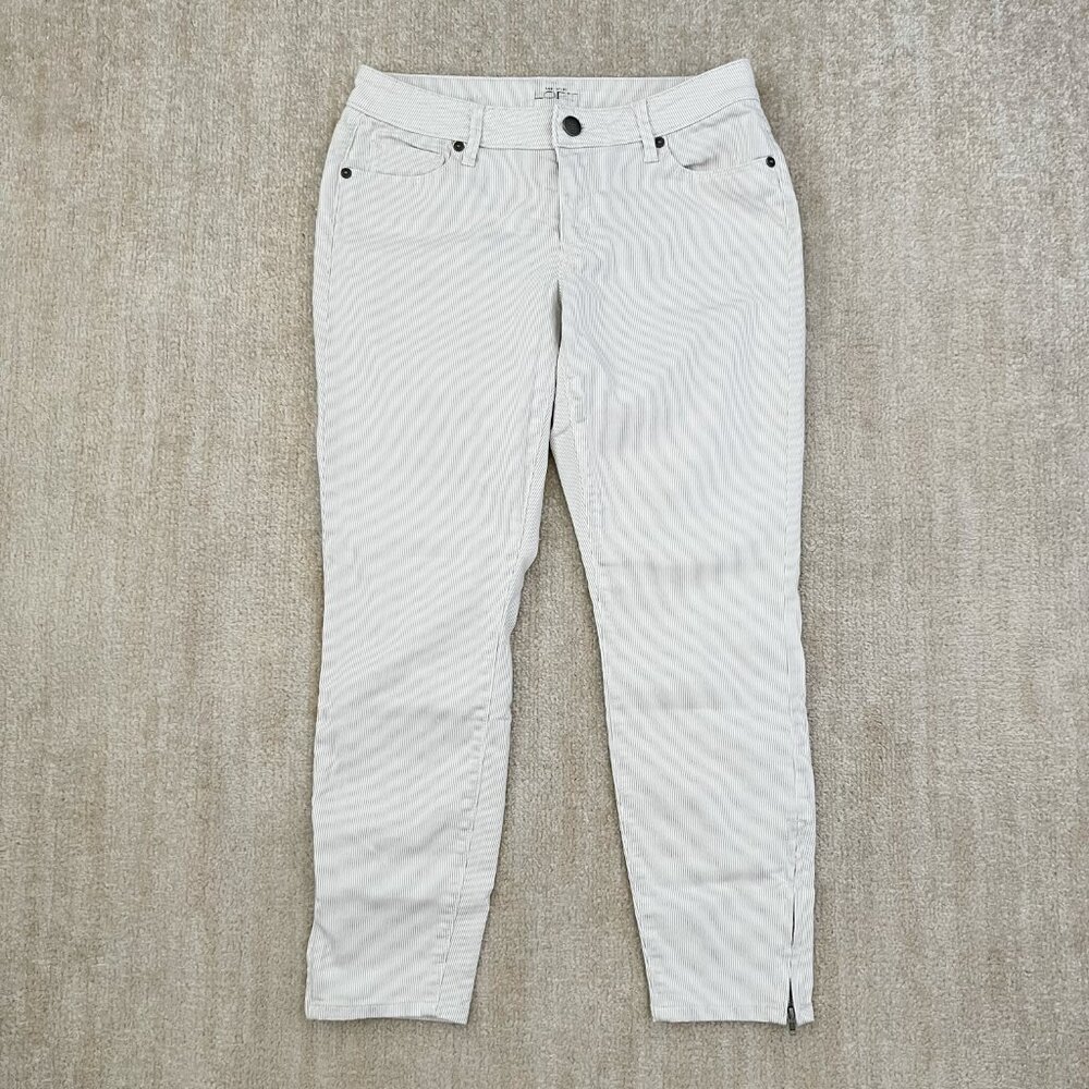 LOFT Curvy Skinny Ankle Stripe Jeans 27 / 4